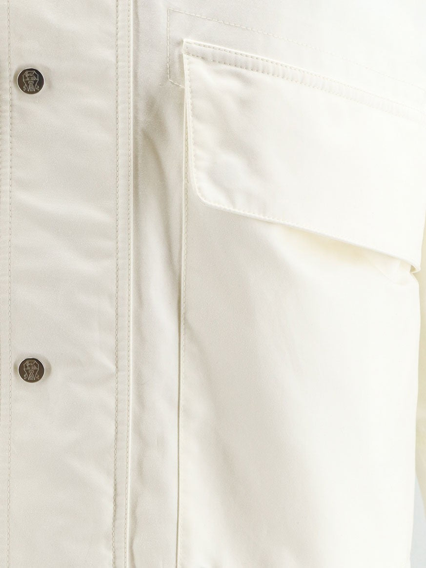 Brunello Cucinelli Men's Cotton and Nylon Blend Jacket White
