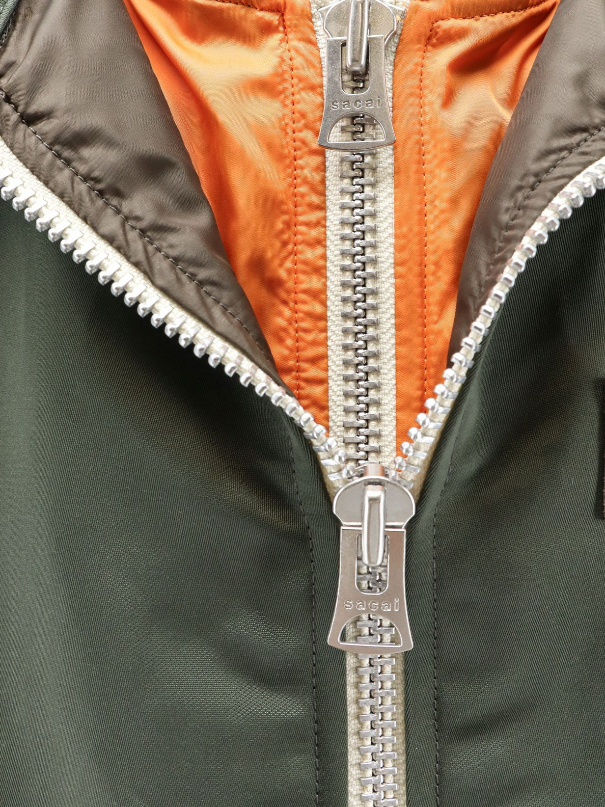 Sacai Men's Cotton and Nylon Jacket Green, view 3