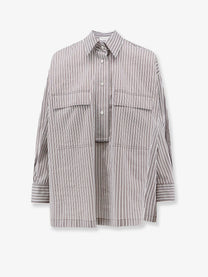 Brunello Cucinelli Women's Cotton and Silk Blend Shirt White