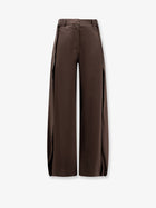 Loewe Women's Cotton and Silk Blend Trousers Brown