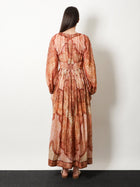 Zimmermann Women's Cotton and Silk Blend Wanderlust Long Dress Red, view 3