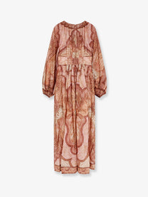 Zimmermann Women's Cotton and Silk Blend Wanderlust Long Dress Red