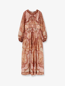 Zimmermann Women's Cotton and Silk Blend Wanderlust Long Dress Red