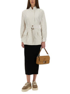 Fendi Women's Cotton and Silk Blouson Beige, view 2