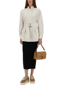 Fendi Women's Cotton and Silk Blouson Beige, view 2