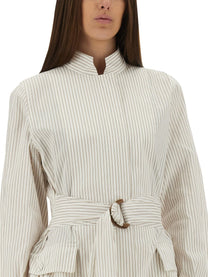 Fendi Women's Cotton and Silk Blouson Beige, view 4