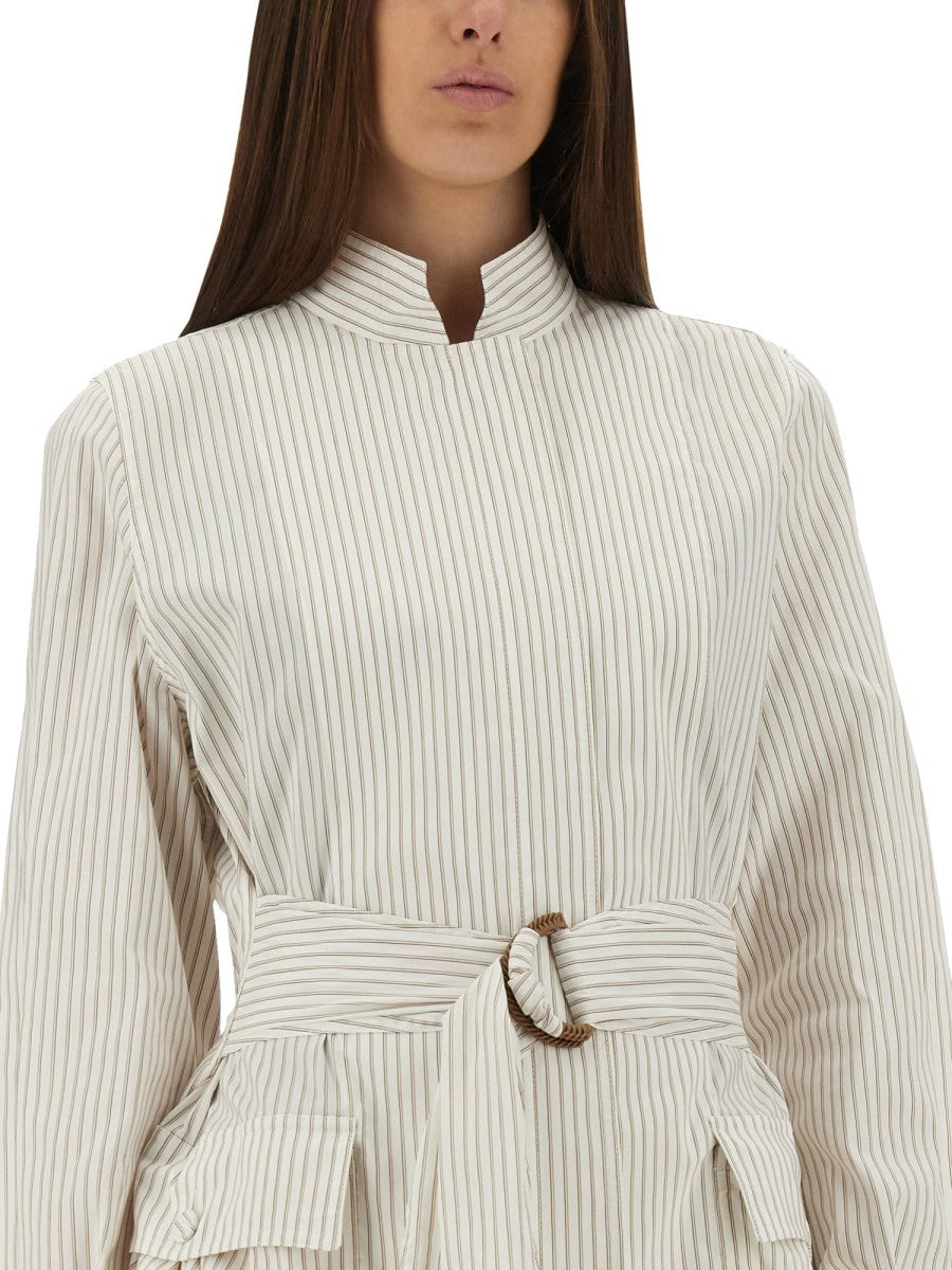 Fendi Women's Cotton and Silk Blouson Beige, view 4