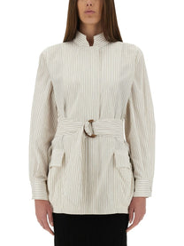 Fendi Women's Cotton and Silk Blouson Beige