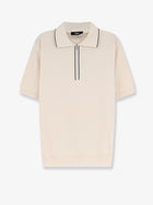 Fendi Men's Cotton and Silk Polo Shirt White