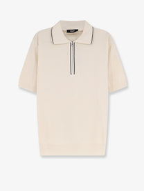 Fendi Men's Cotton and Silk Polo Shirt White