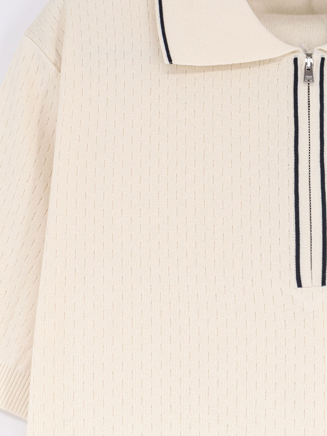 Fendi Men's Cotton and Silk Polo Shirt White