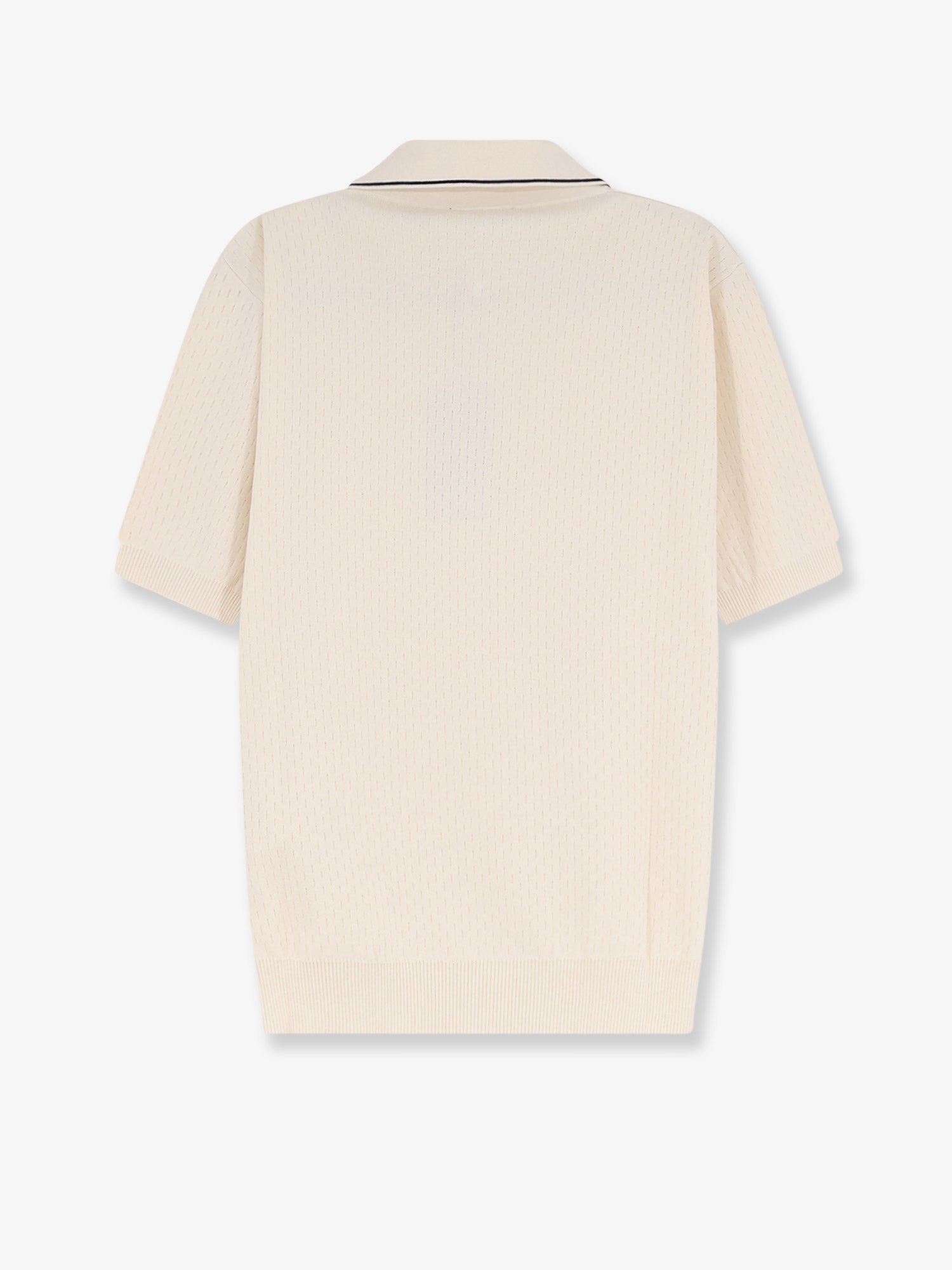 Fendi Men's Cotton and Silk Polo Shirt White