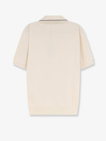 Fendi Men's Cotton and Silk Polo Shirt White