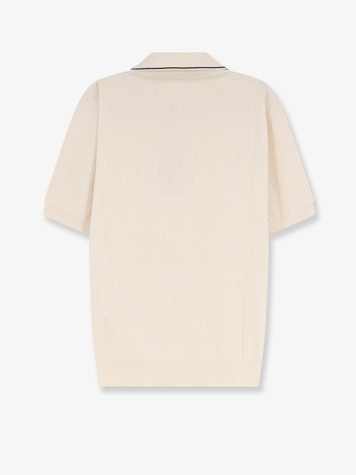 Fendi Men's Cotton and Silk Polo Shirt White, view 2
