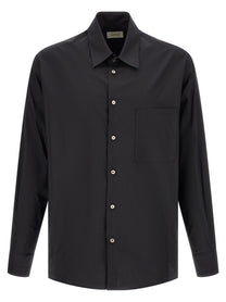 Lemaire Cotton and Silk Shirt Black