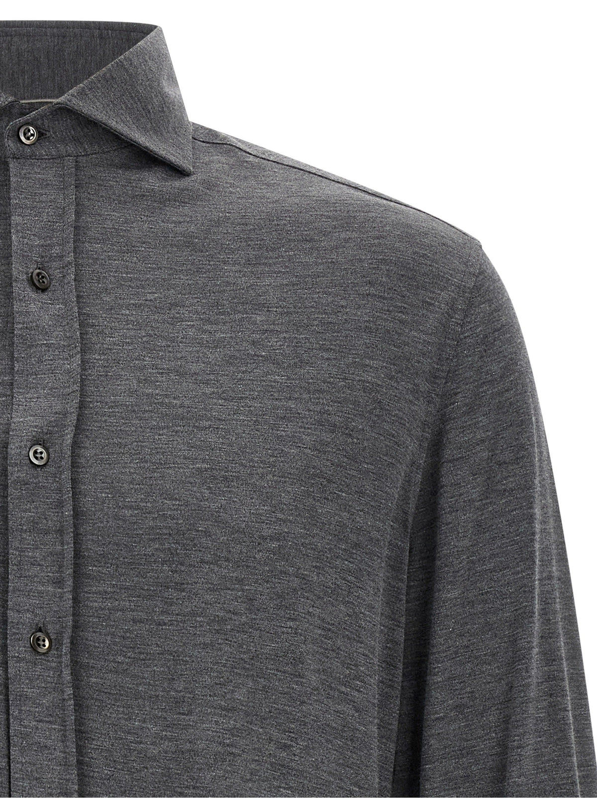 Brunello Cucinelli Cotton and Silk Shirt Grey, view 3