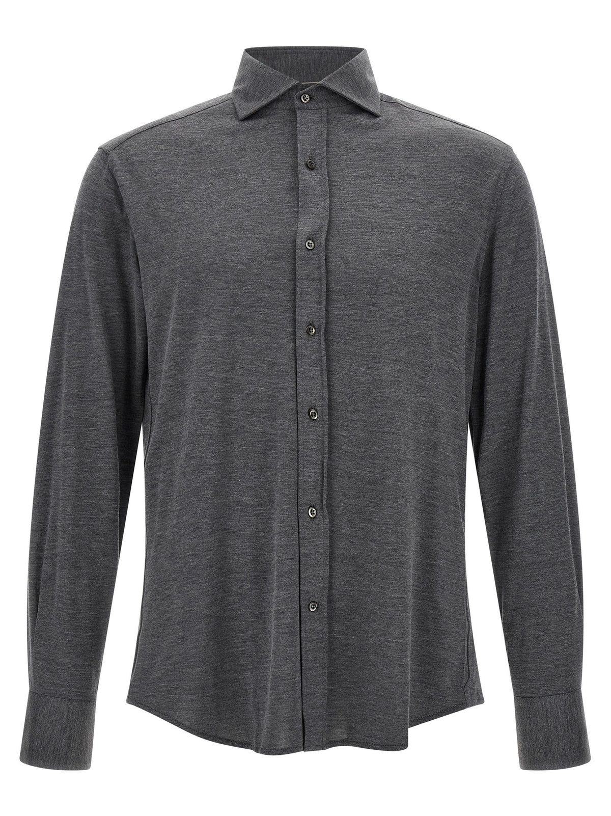 Brunello Cucinelli Cotton and Silk Shirt Grey