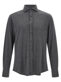 Brunello Cucinelli Cotton and Silk Shirt Grey