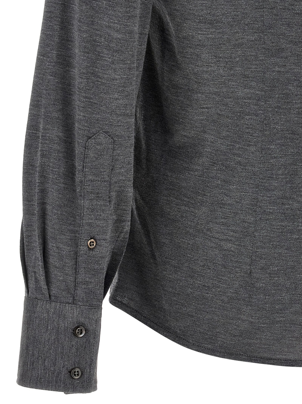 Brunello Cucinelli Cotton and Silk Shirt Grey, view 4
