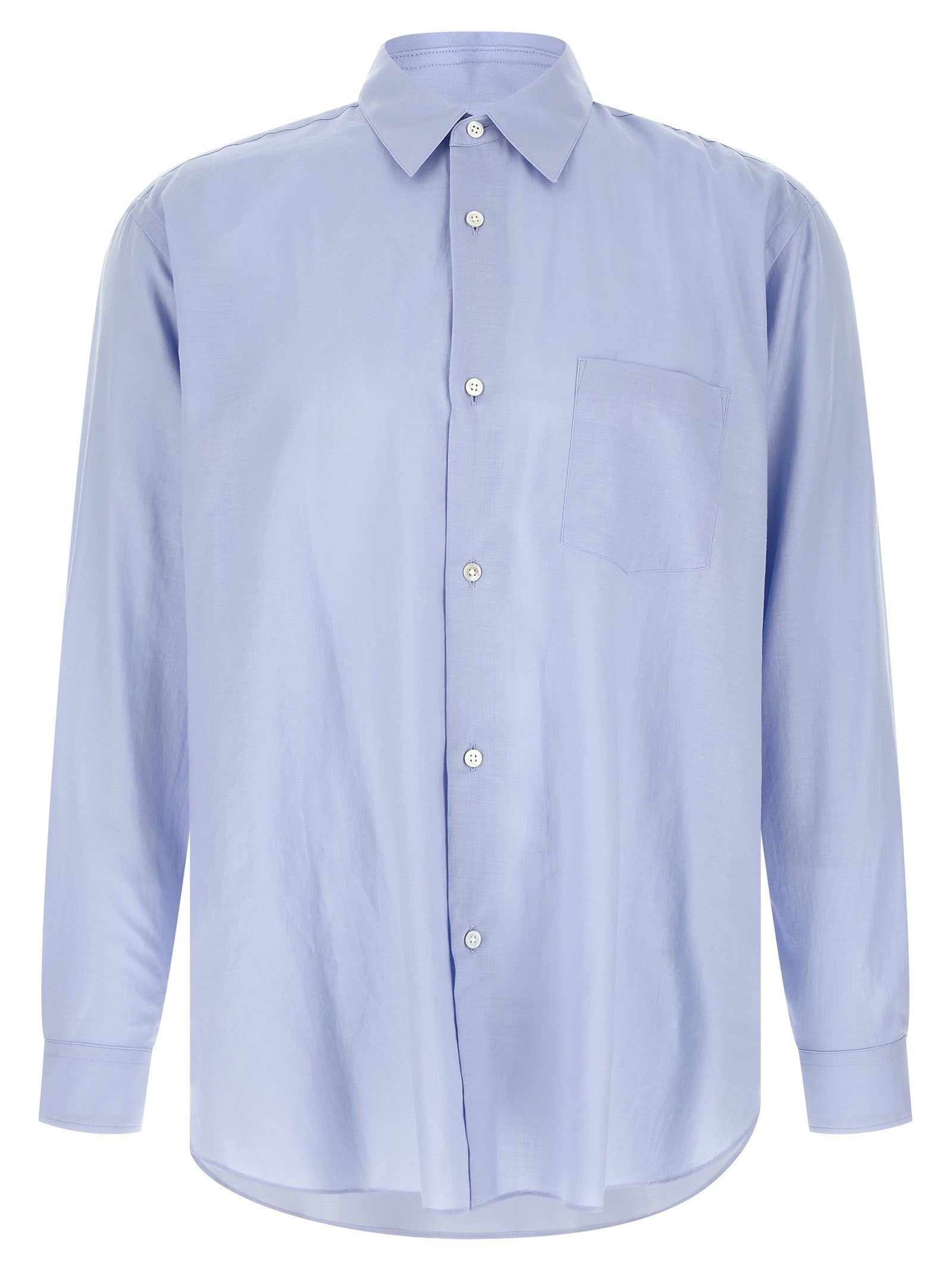 Ssstein Cotton and Silk Shirt Blue