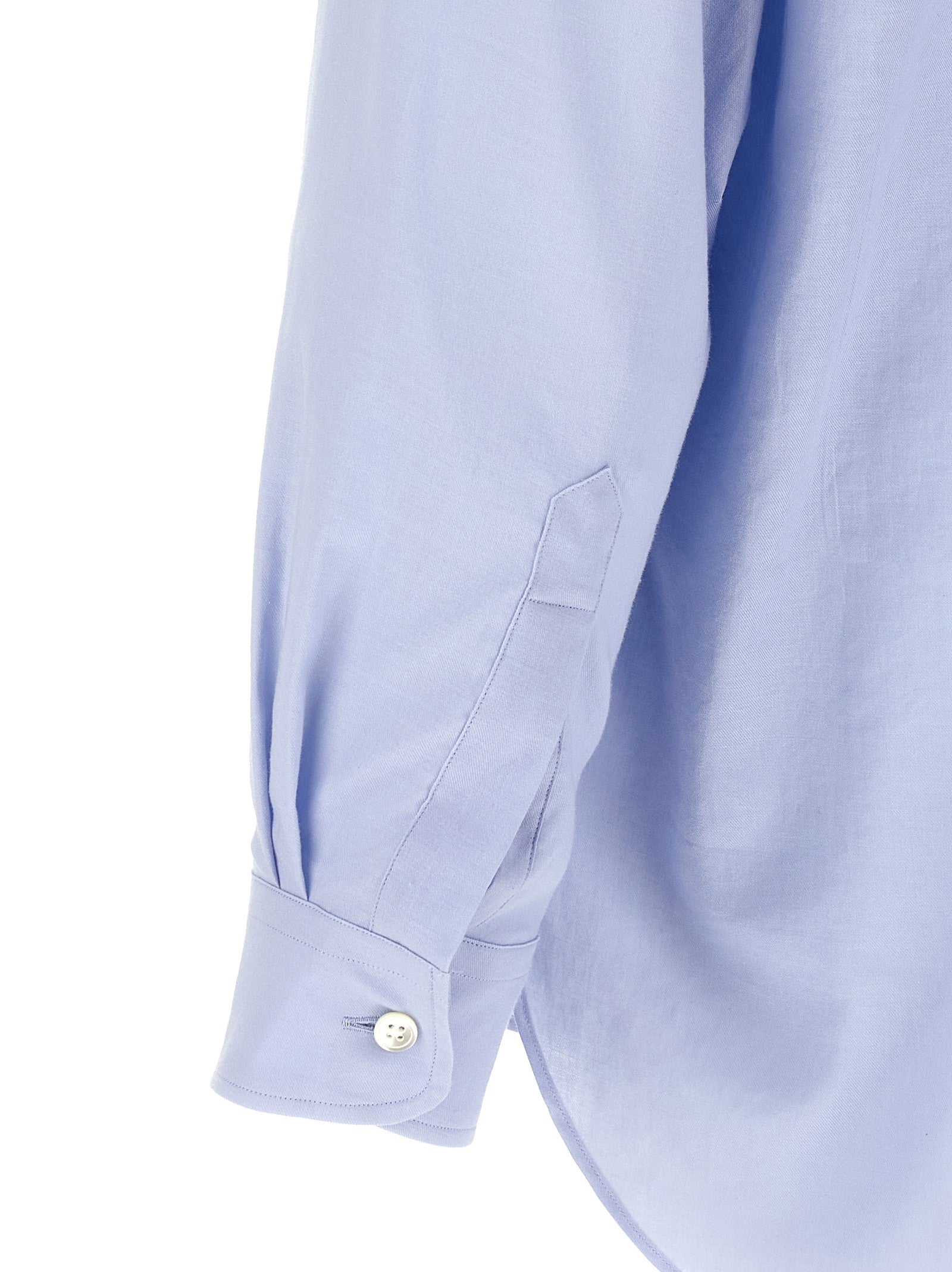Ssstein Cotton and Silk Shirt Blue