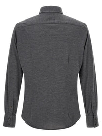 Brunello Cucinelli Cotton and Silk Shirt Grey, view 2