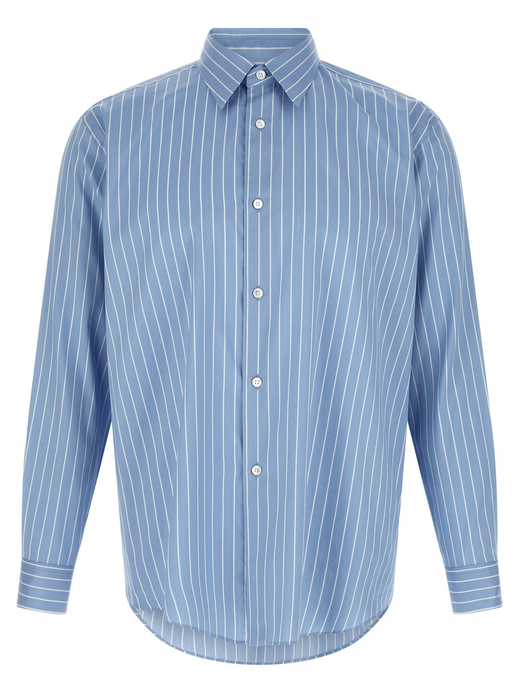 AURALEE Cotton and Silk Shirt Blue