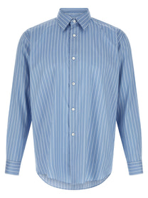 AURALEE Cotton and Silk Shirt Blue