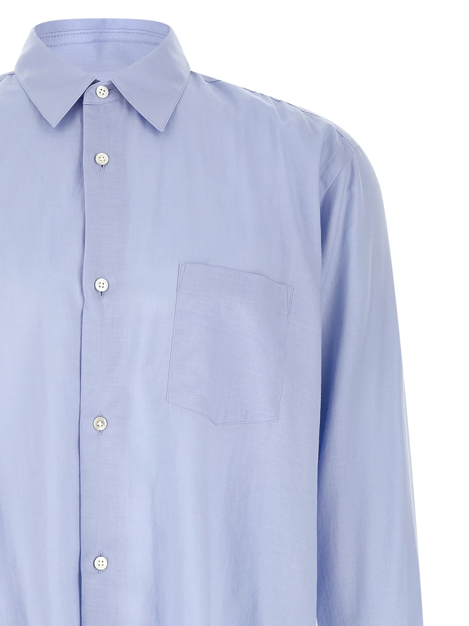 Ssstein Cotton and Silk Shirt Blue