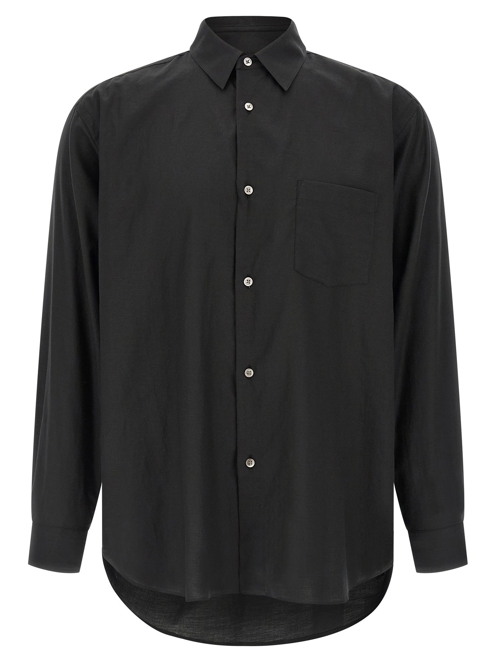 Ssstein Cotton and Silk Shirt Black