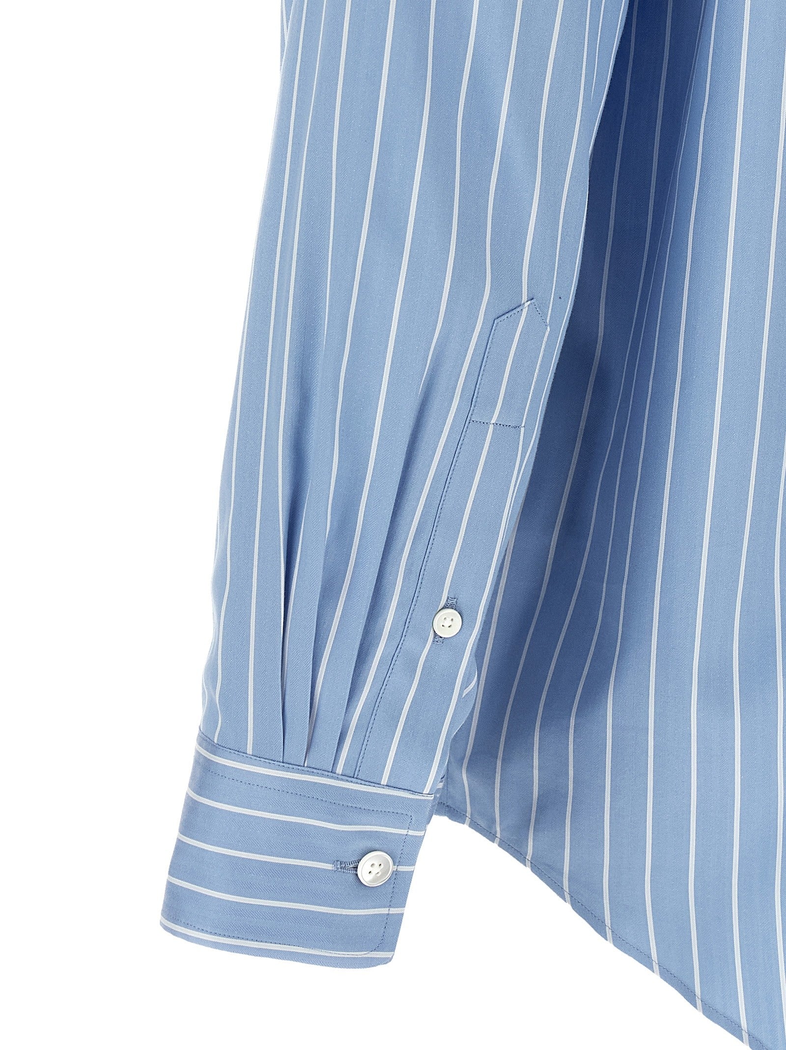 AURALEE Cotton and Silk Shirt Blue