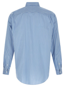 AURALEE Cotton and Silk Shirt Blue