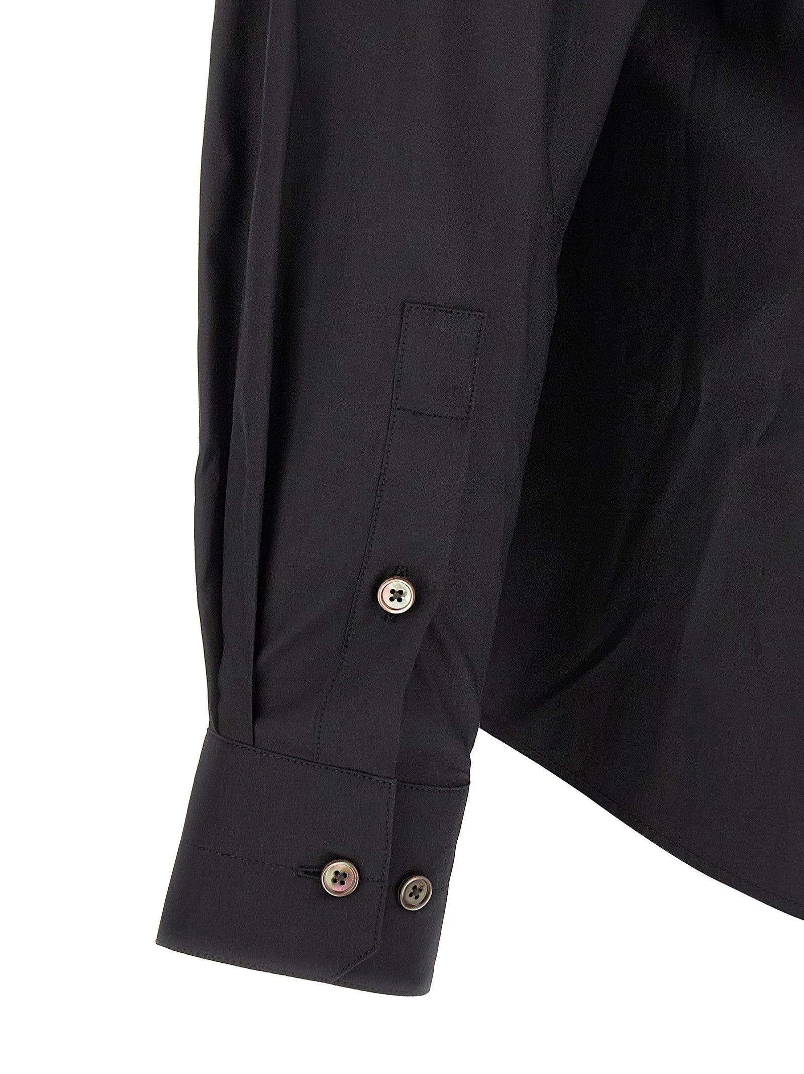 Lemaire Cotton and Silk Shirt Black
