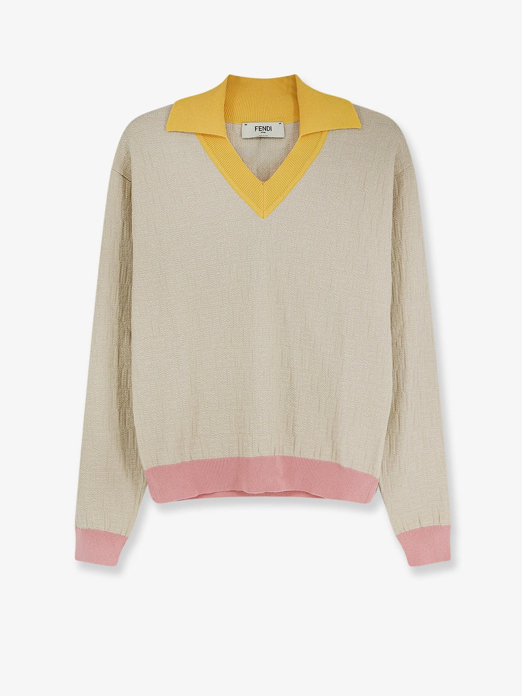 Fendi Women's FF Jacquard Sweater Beige