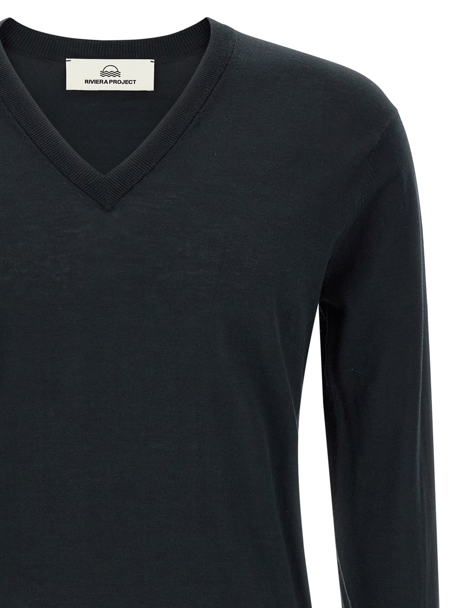 Riviera Project Cotton and Silk Sweater Blue
