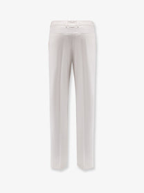 BOSS Men's Cotton and Silk Trousers White