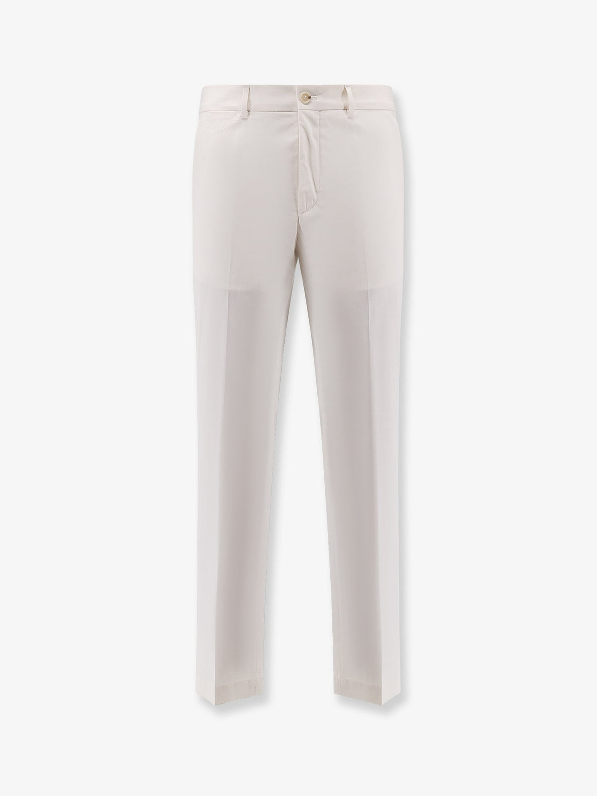 BOSS Men's Cotton and Silk Trousers White