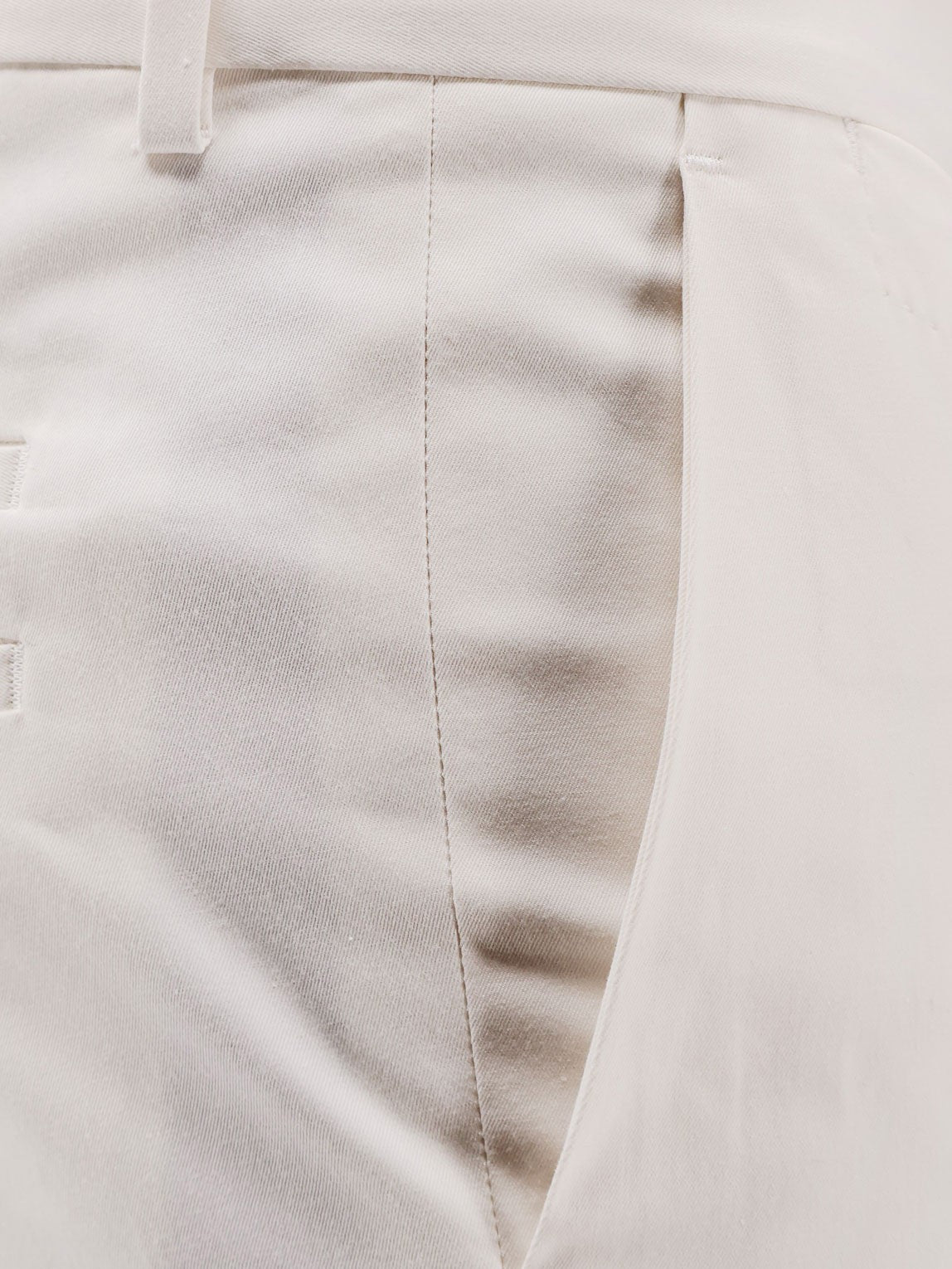 BOSS Men's Cotton and Silk Trousers White