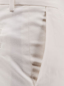 BOSS Men's Cotton and Silk Trousers White
