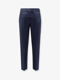 BOSS Men's Cotton and Silk Trousers Blue