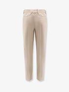 BOSS Men's Cotton and Silk Trousers Beige