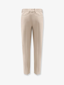 BOSS Men's Cotton and Silk Trousers Beige