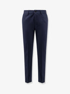 BOSS Men's Cotton and Silk Trousers Blue