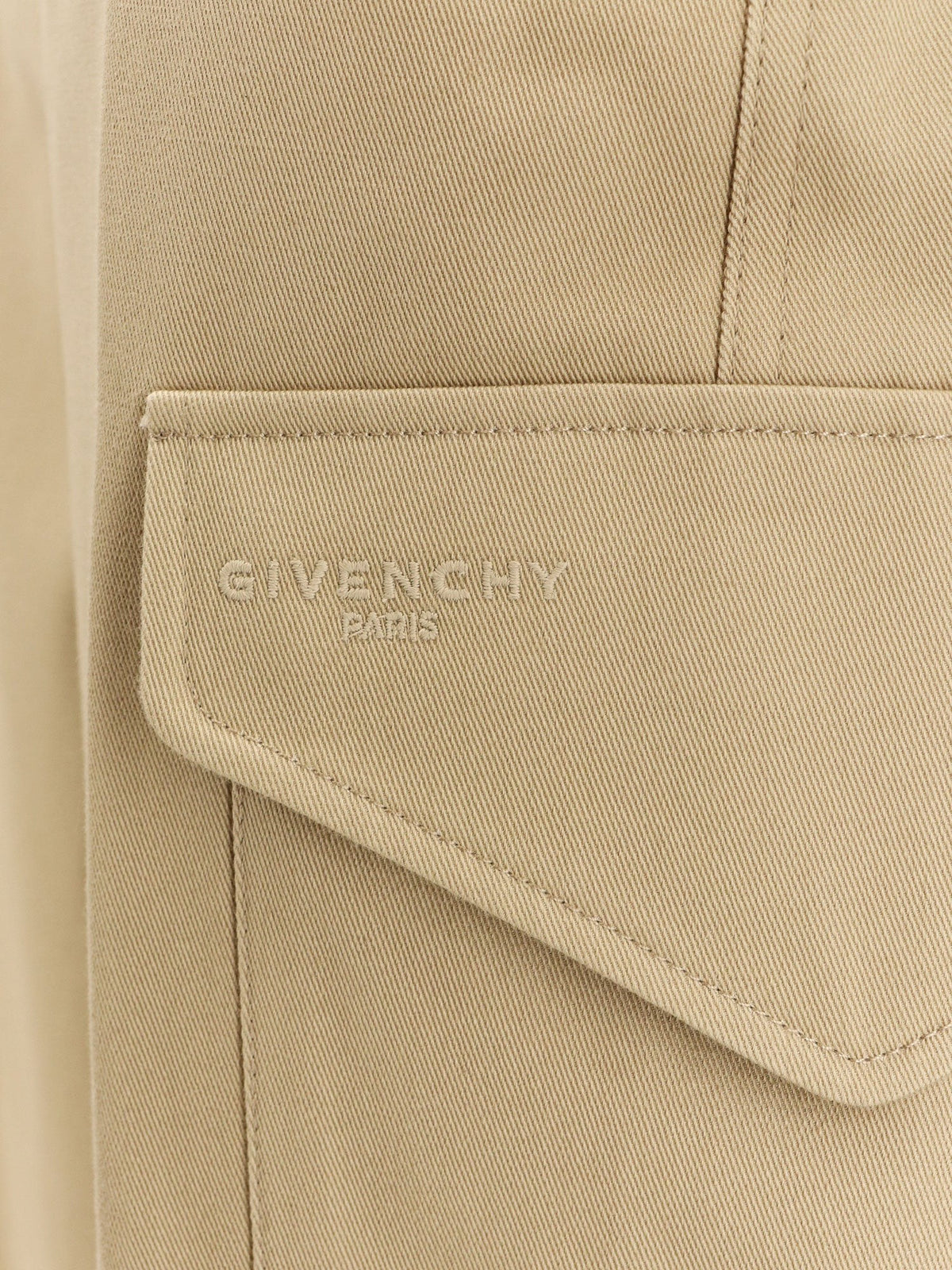 Givenchy Women's Cotton and Wool Cargo Trousers Beige, view 3