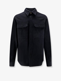 Rick Owens Men's Cotton and Wool Outershirt Black