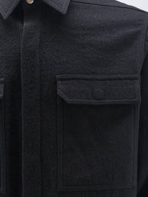 Rick Owens Men's Cotton and Wool Outershirt Black