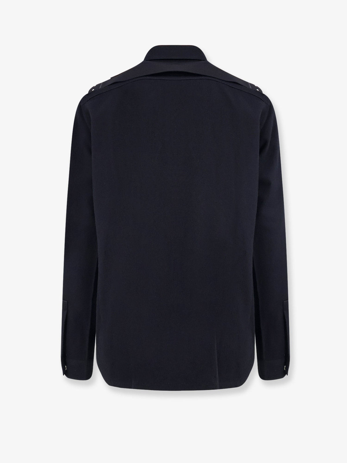 Rick Owens Men's Cotton and Wool Outershirt Black