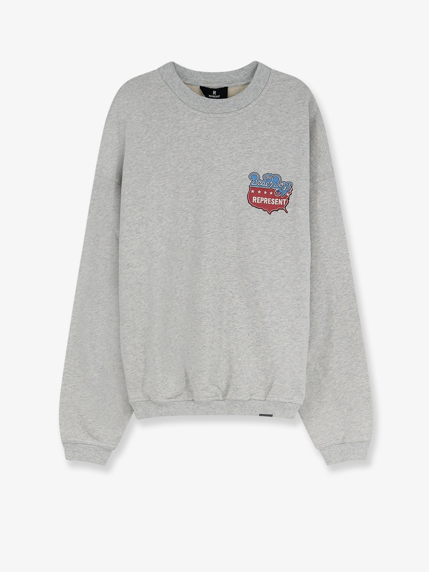 Represent Men's Cotton Beach Boys Americas Band Sweater Grey