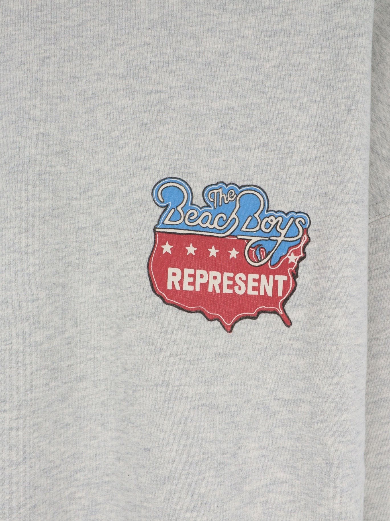 Represent Men's Cotton Beach Boys Americas Band Sweater Grey