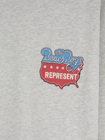Represent Men's Cotton Beach Boys Americas Band Sweater Grey